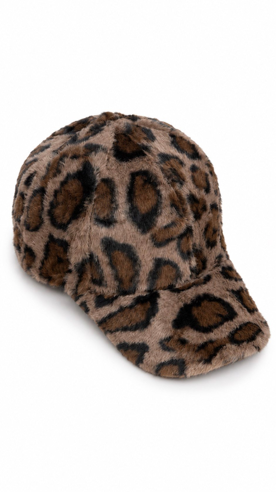 Peluş Leopar Şapka Kahve 