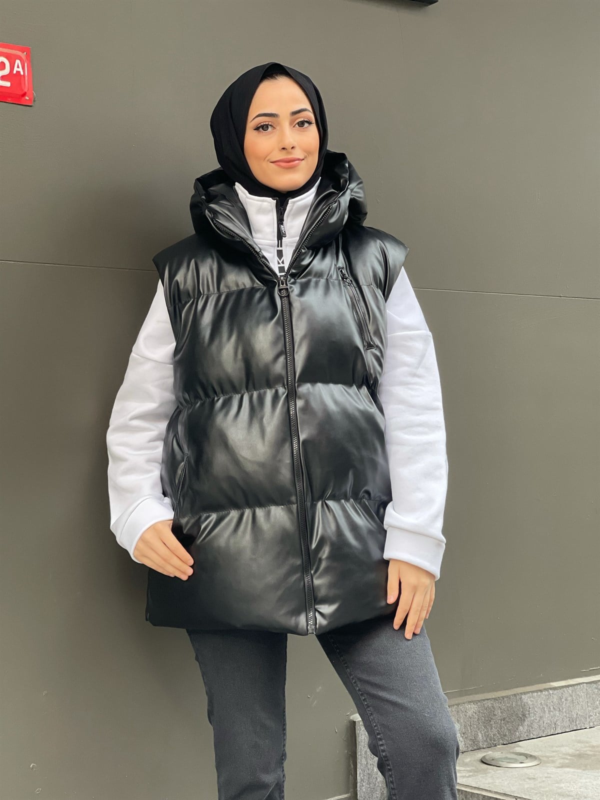 SUNİ DERİ YELEK 