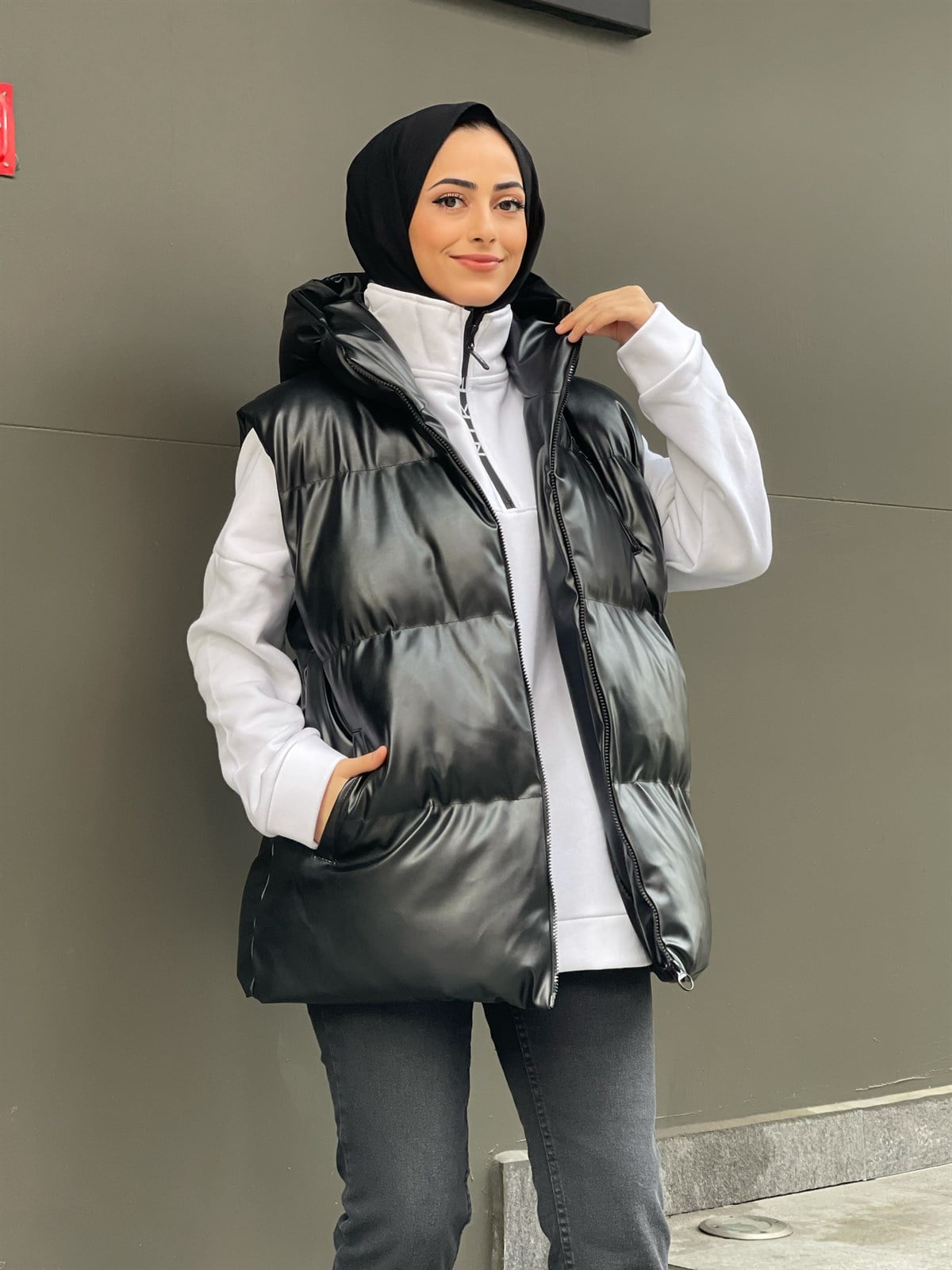 SUNİ DERİ YELEK 