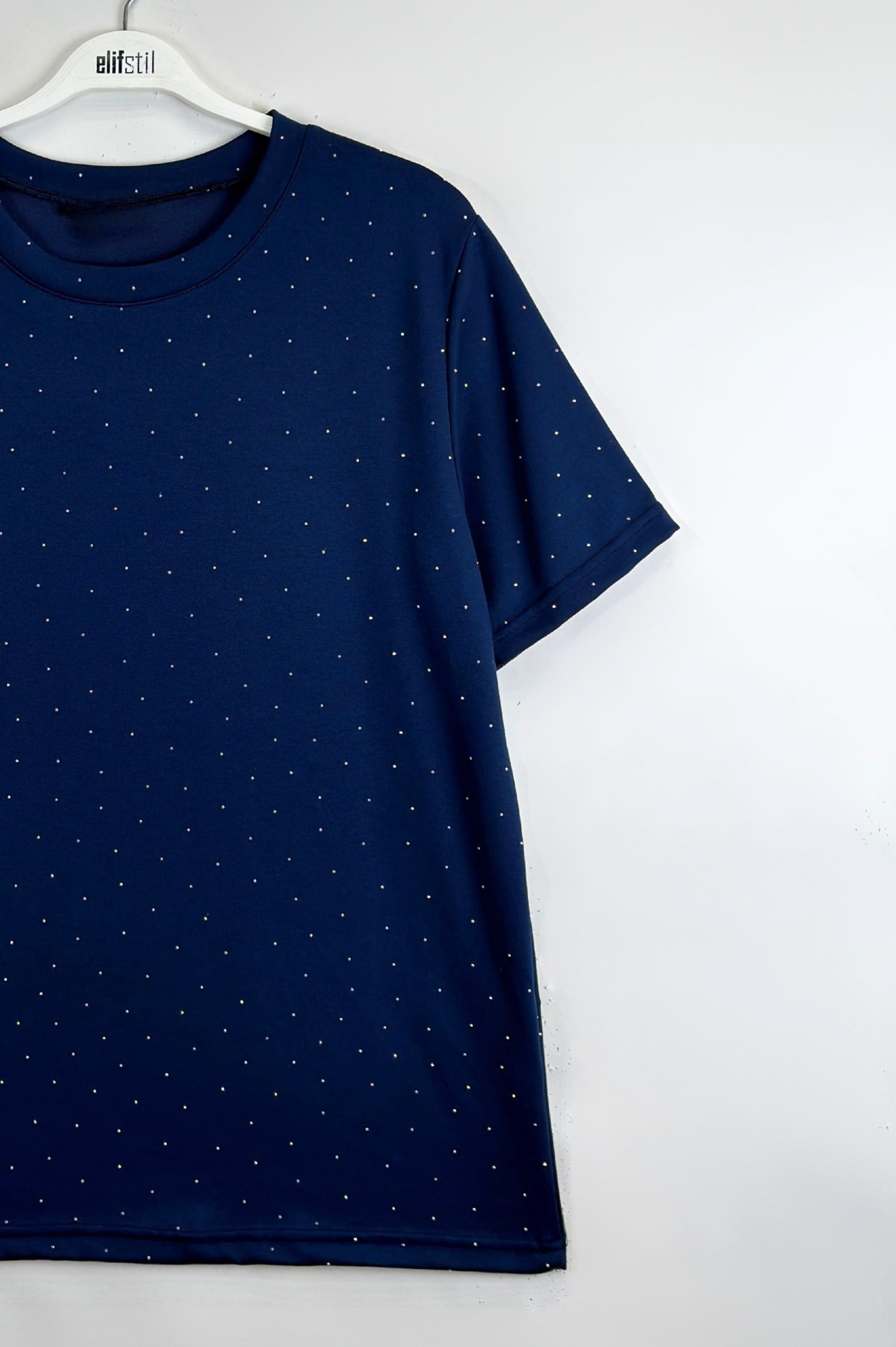 Taşlı Tshirt Lacivert 