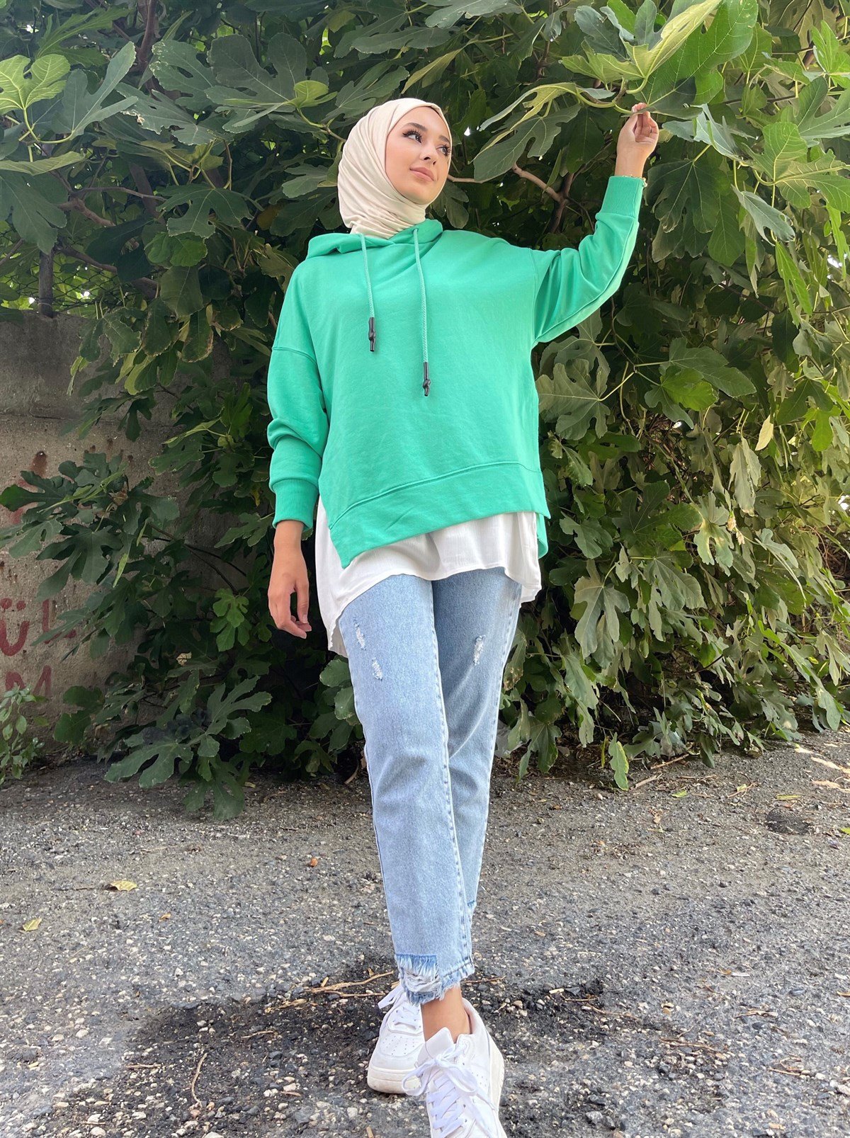 Tshirtlü Sweat Neon Yeşili