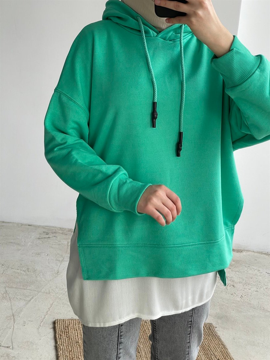 Tshirtlü Sweat Neon Yeşili