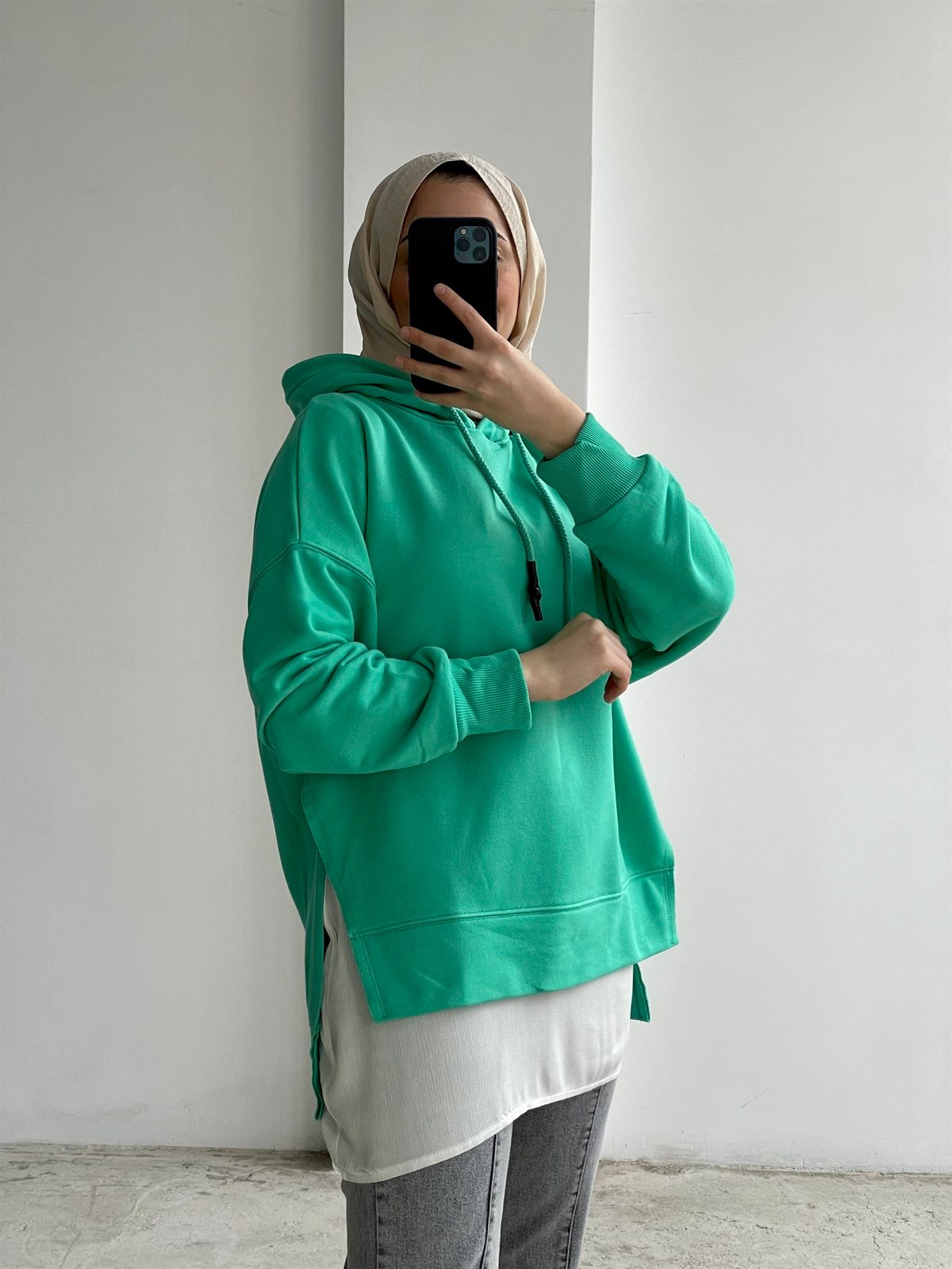 Tshirtlü Sweat Neon Yeşili