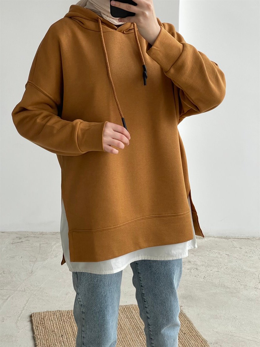 Tshirtlü Sweat Taba