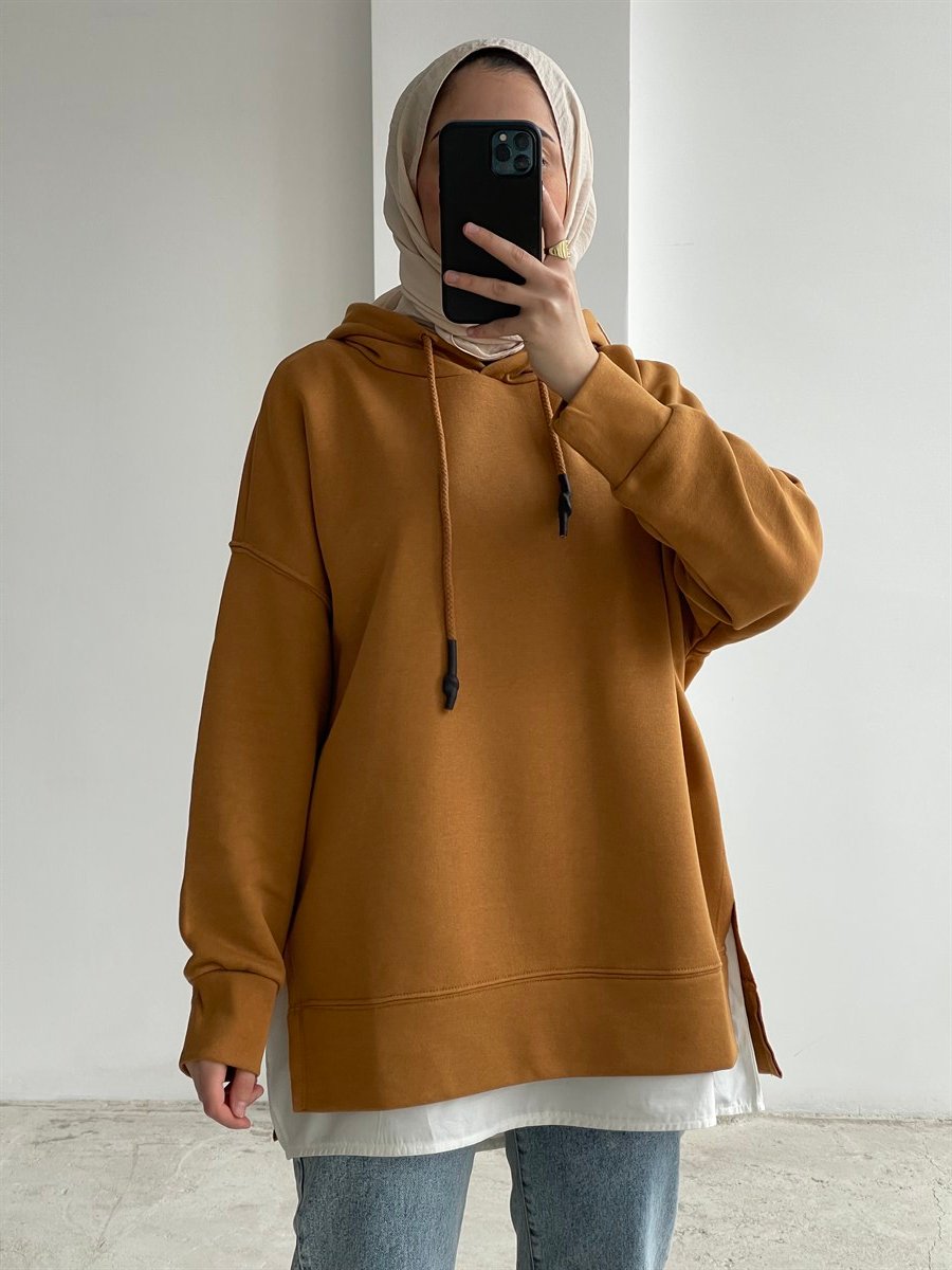 Tshirtlü Sweat Taba