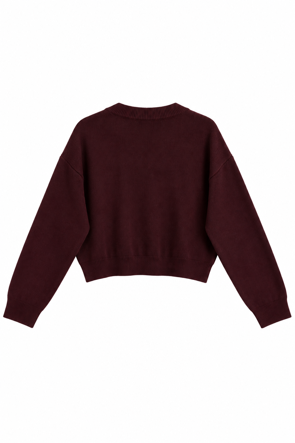 V Yaka Crop Hırka Kahve 