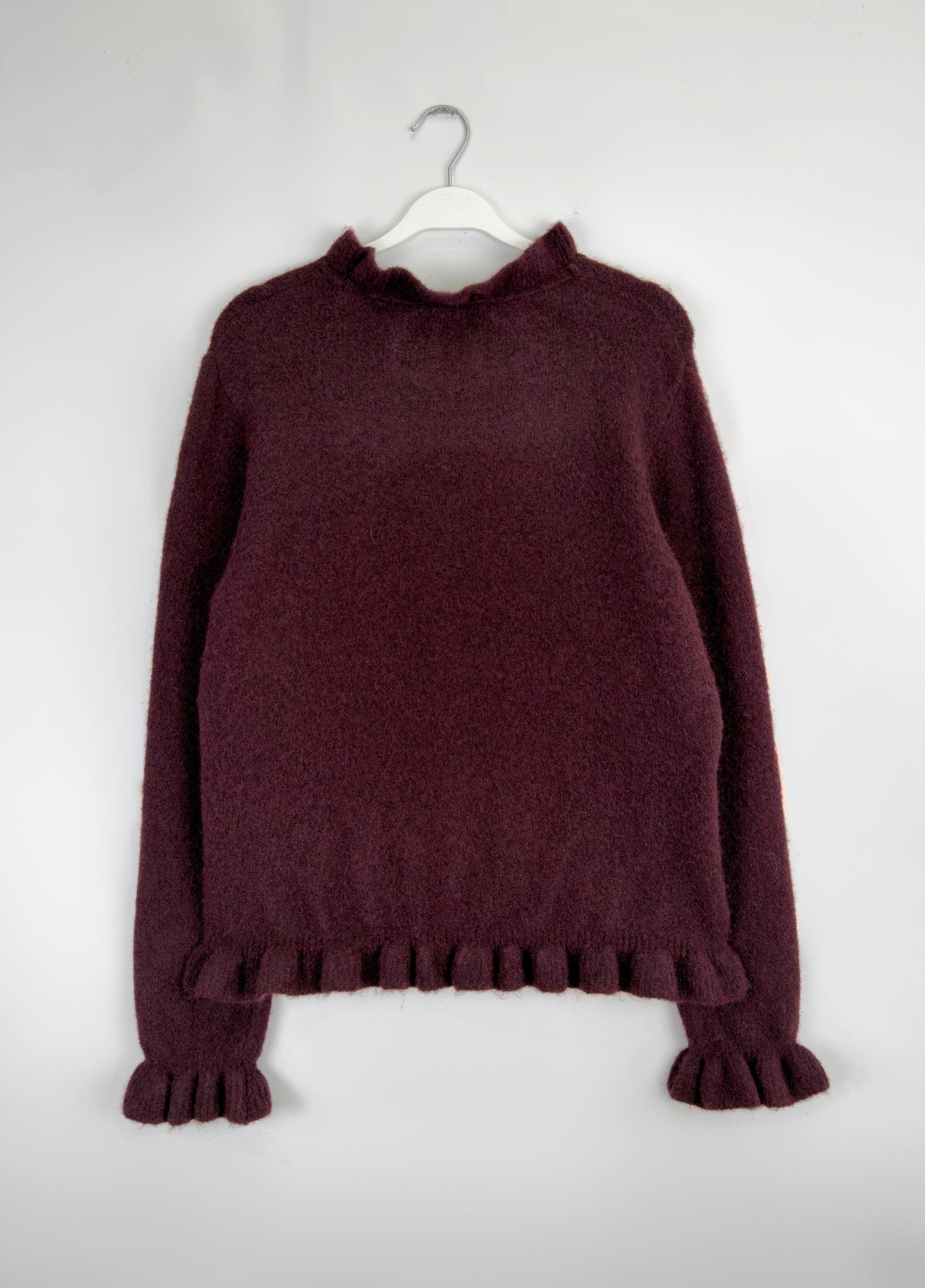 Vena Fırfırlı Kazak Bordo 