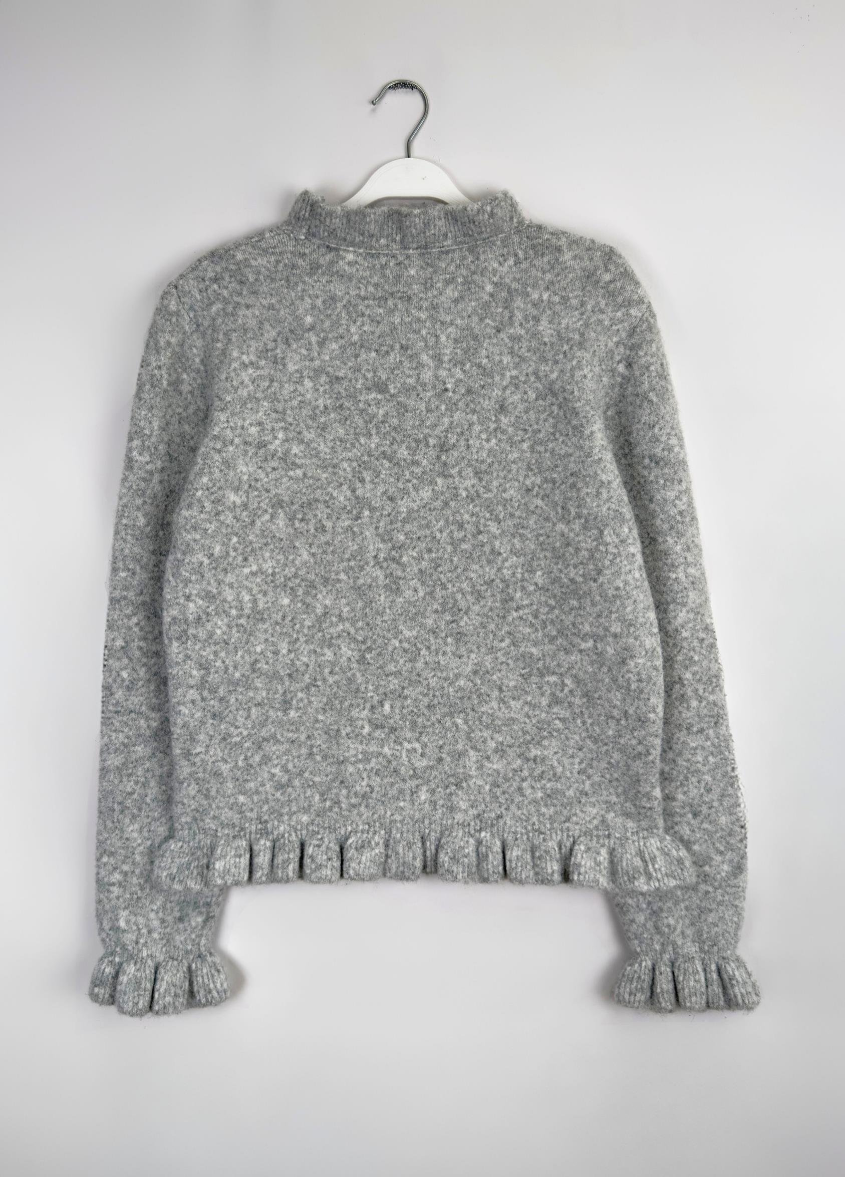 Vena Fırfırlı Kazak Gri