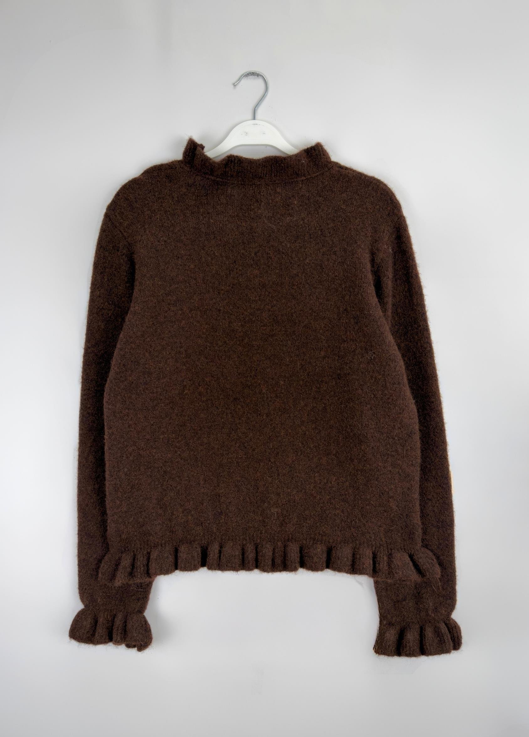 Vena Fırfırlı Kazak Kahve 