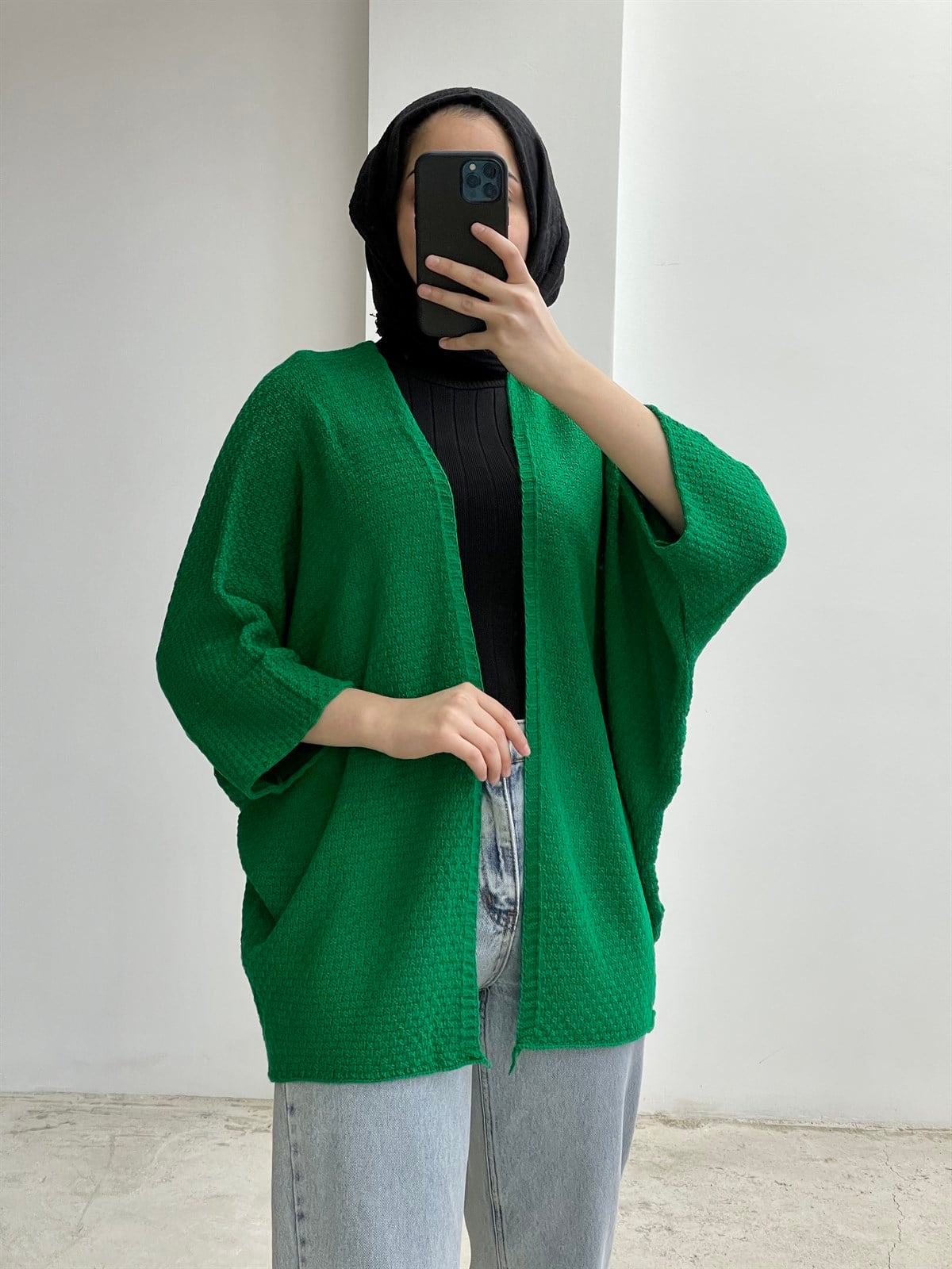 Yarasa Kol Hırka Yeşil
