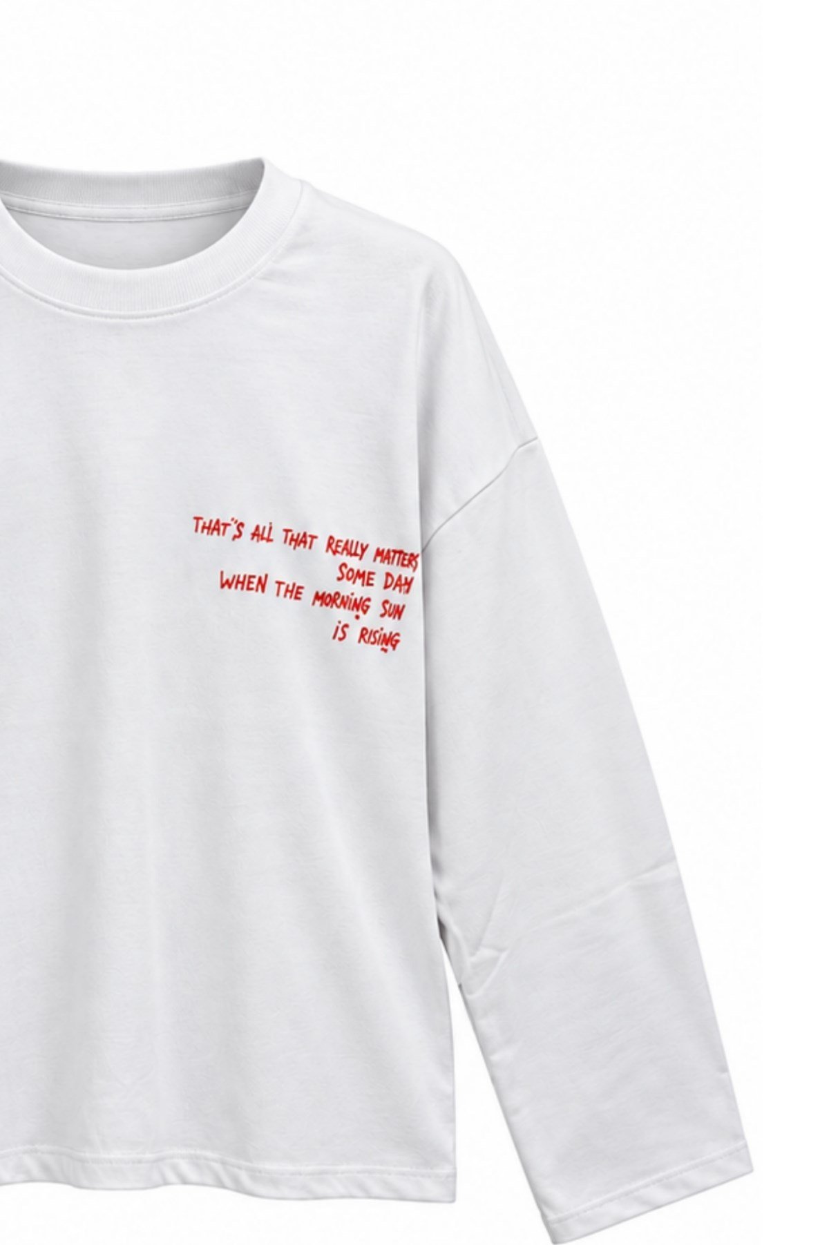 Yazılı Sweat Beyaz