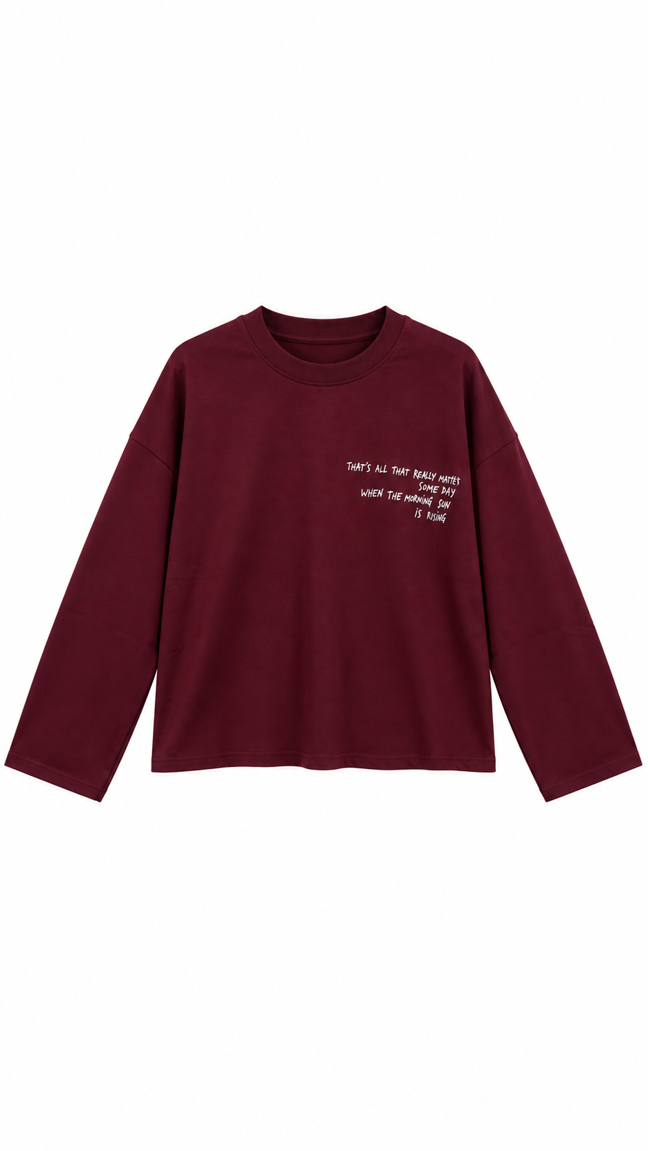 Yazılı Sweat Bordo