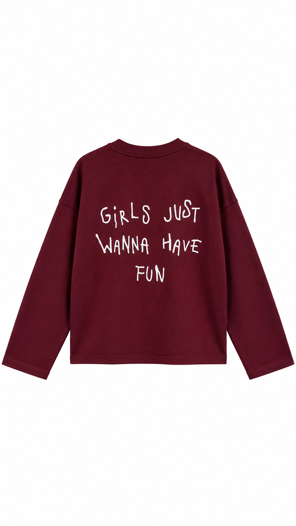 Yazılı Sweat Bordo