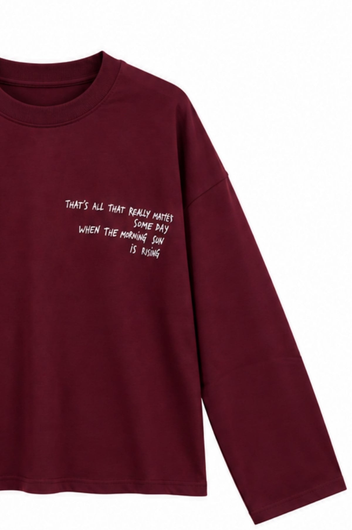 Yazılı Sweat Bordo
