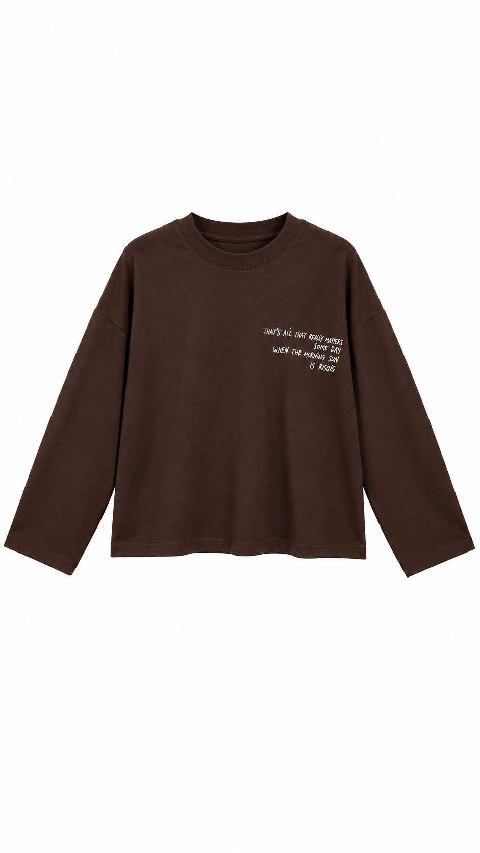 Yazılı Sweat Kahverengi
