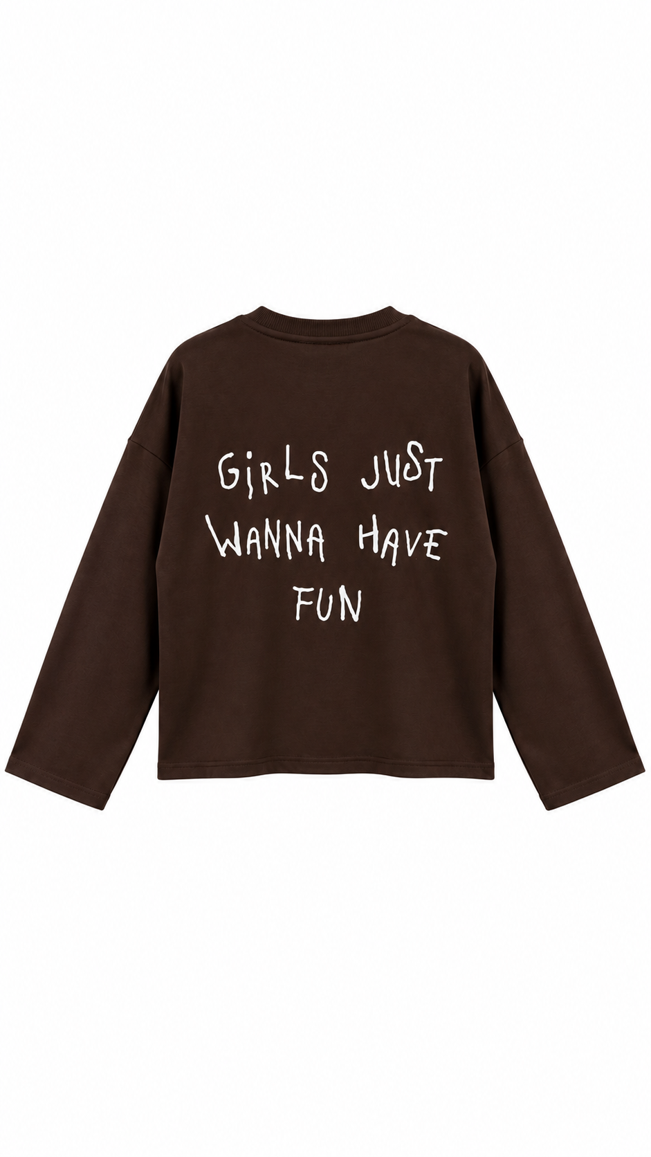 Yazılı Sweat Kahverengi