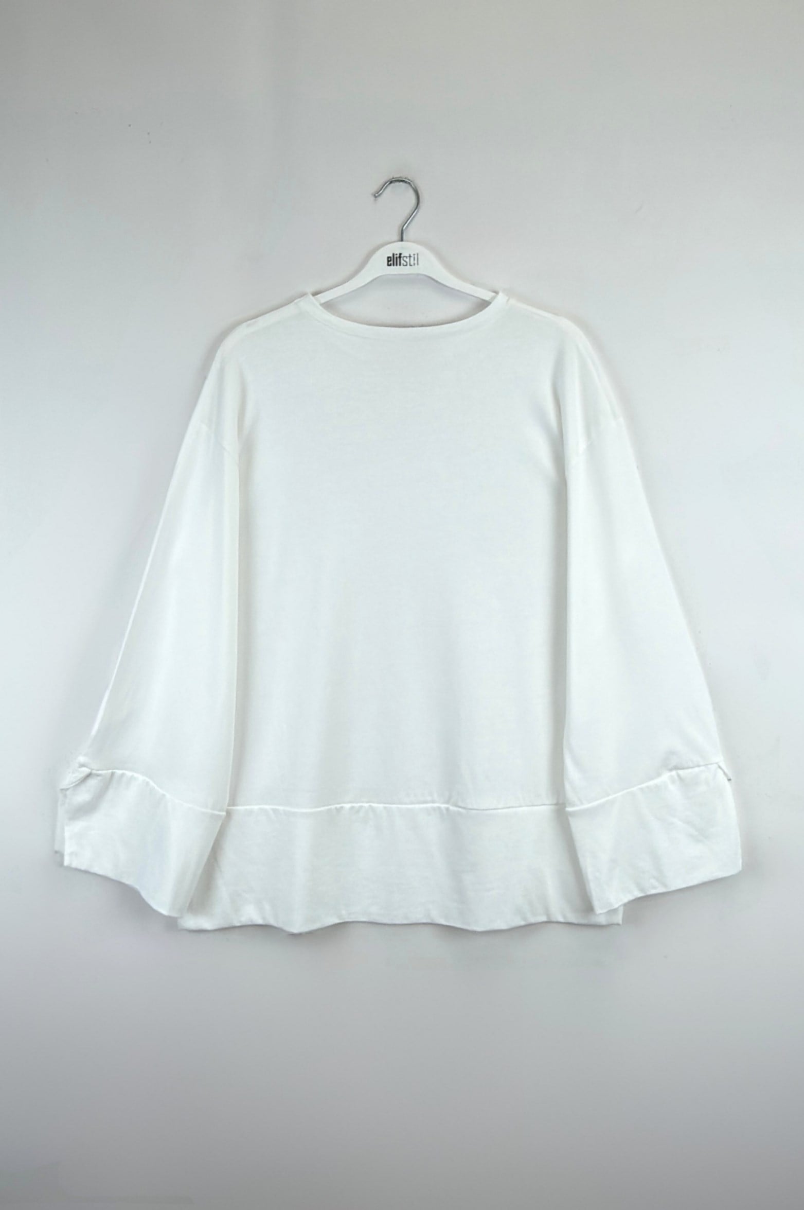 Yırtmaçlı Sweat Beyaz