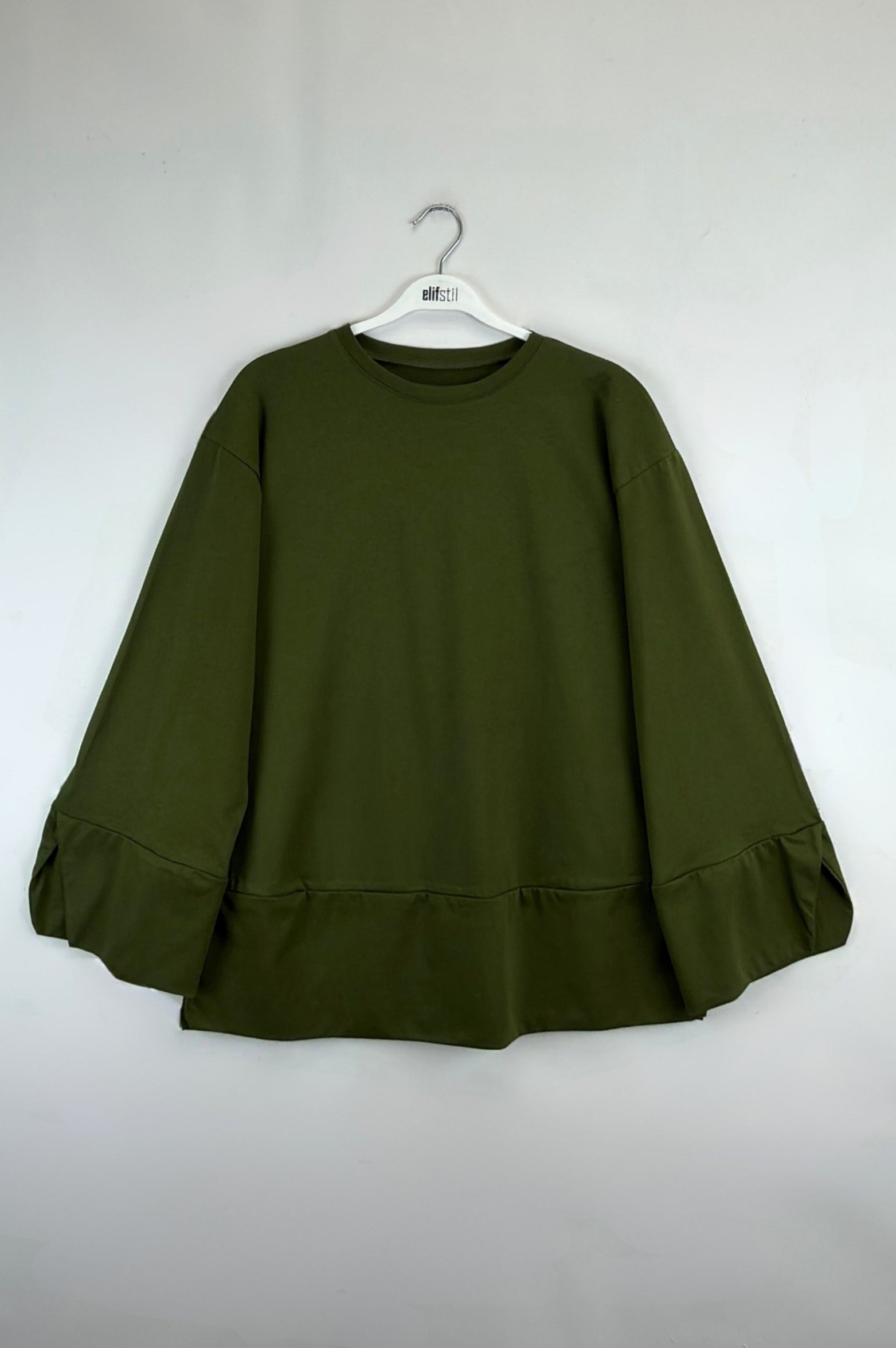 Yırtmaçlı Sweat Haki 