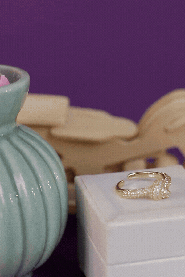 Gold Renk Düğüm Model Ayarlanabilir Yüzük