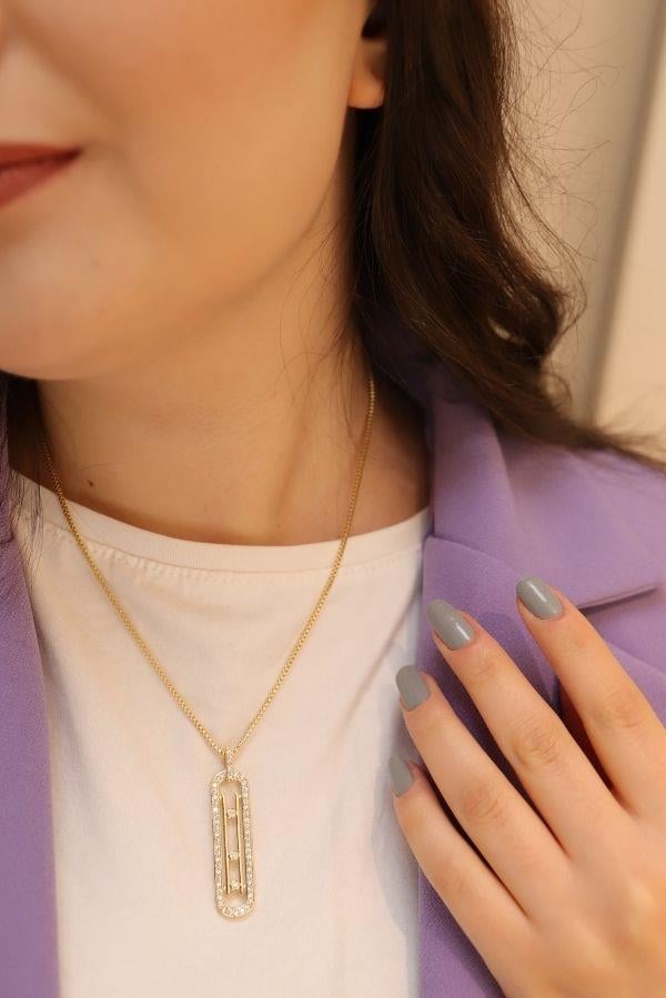 Gold Renk Messika Model Kolye