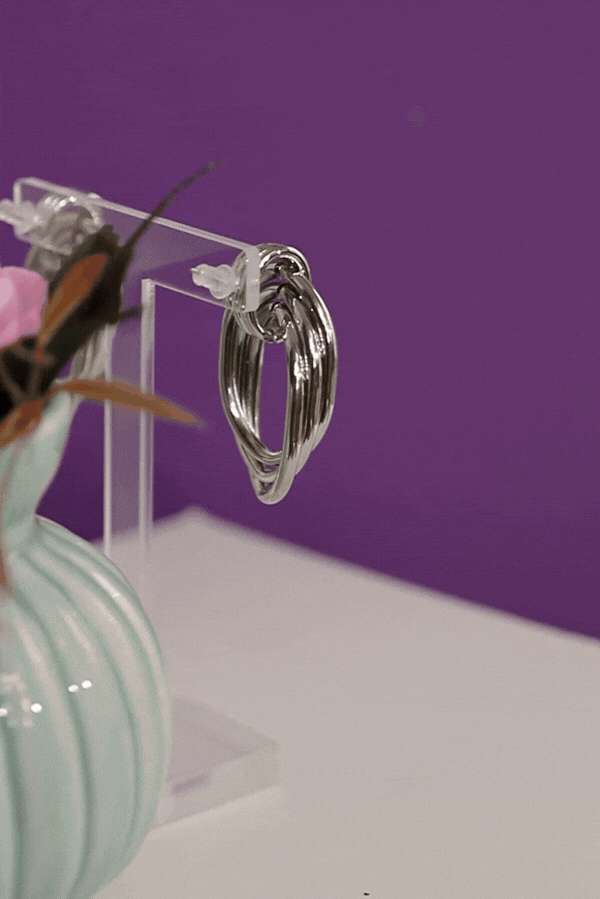 Gümüş Renk Modern Oval Model Trend Seri Küpe 