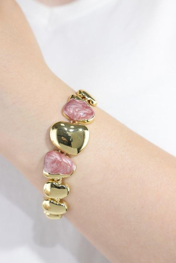 Pembe Sedefli Gold Bileklik