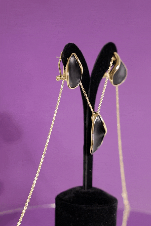 Siyah-Gold Renk Damla Model Tasarım Set
