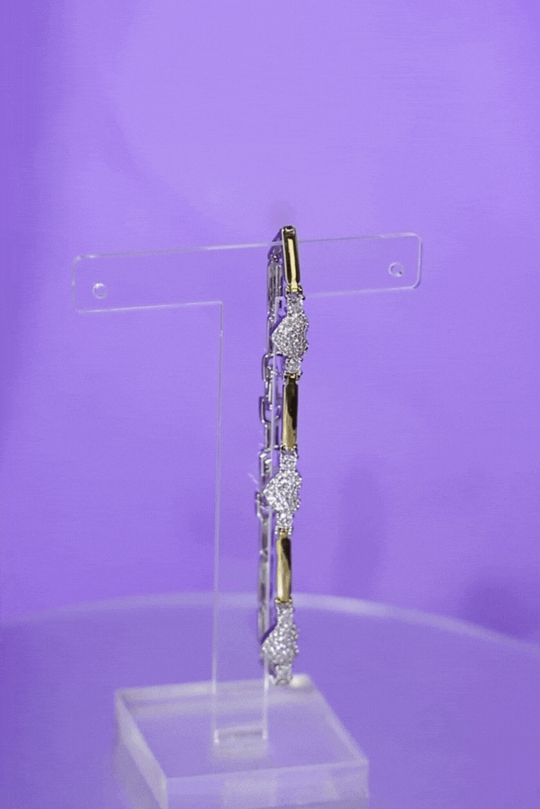Taşlı Kalp Gold Bileklik