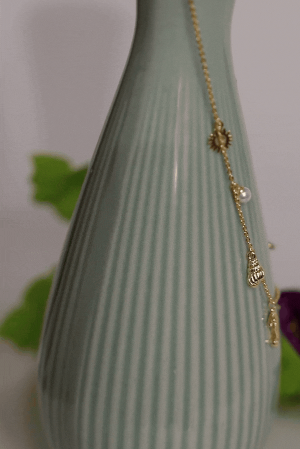 Trend Seri Gold Renk Deniz Kabuklu Model Kolye 