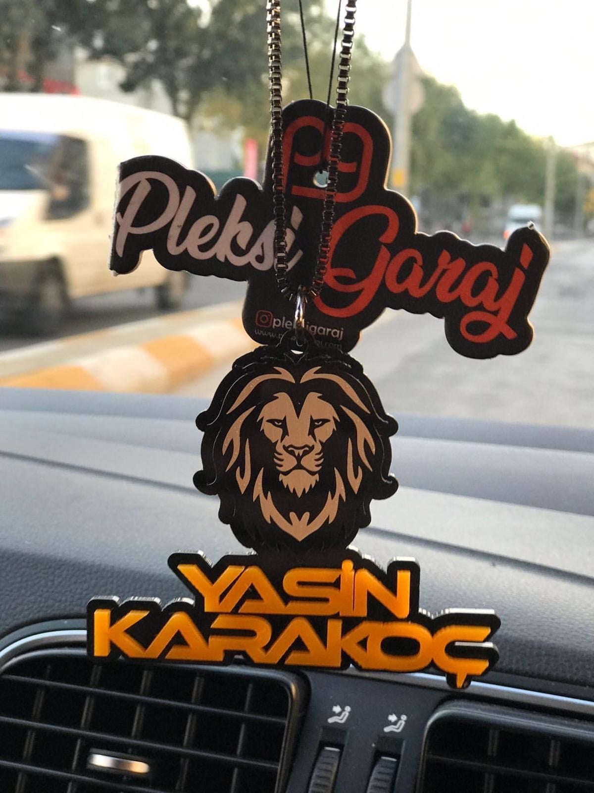 3D Aslan Logolu Ayna Süsü