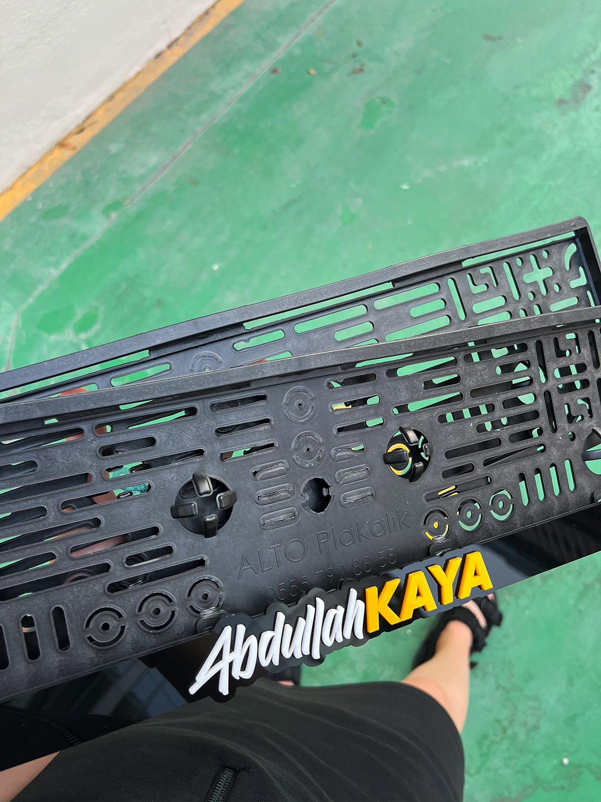 3D İsimli Tasarım Takmatik PlakalıkPlakalık