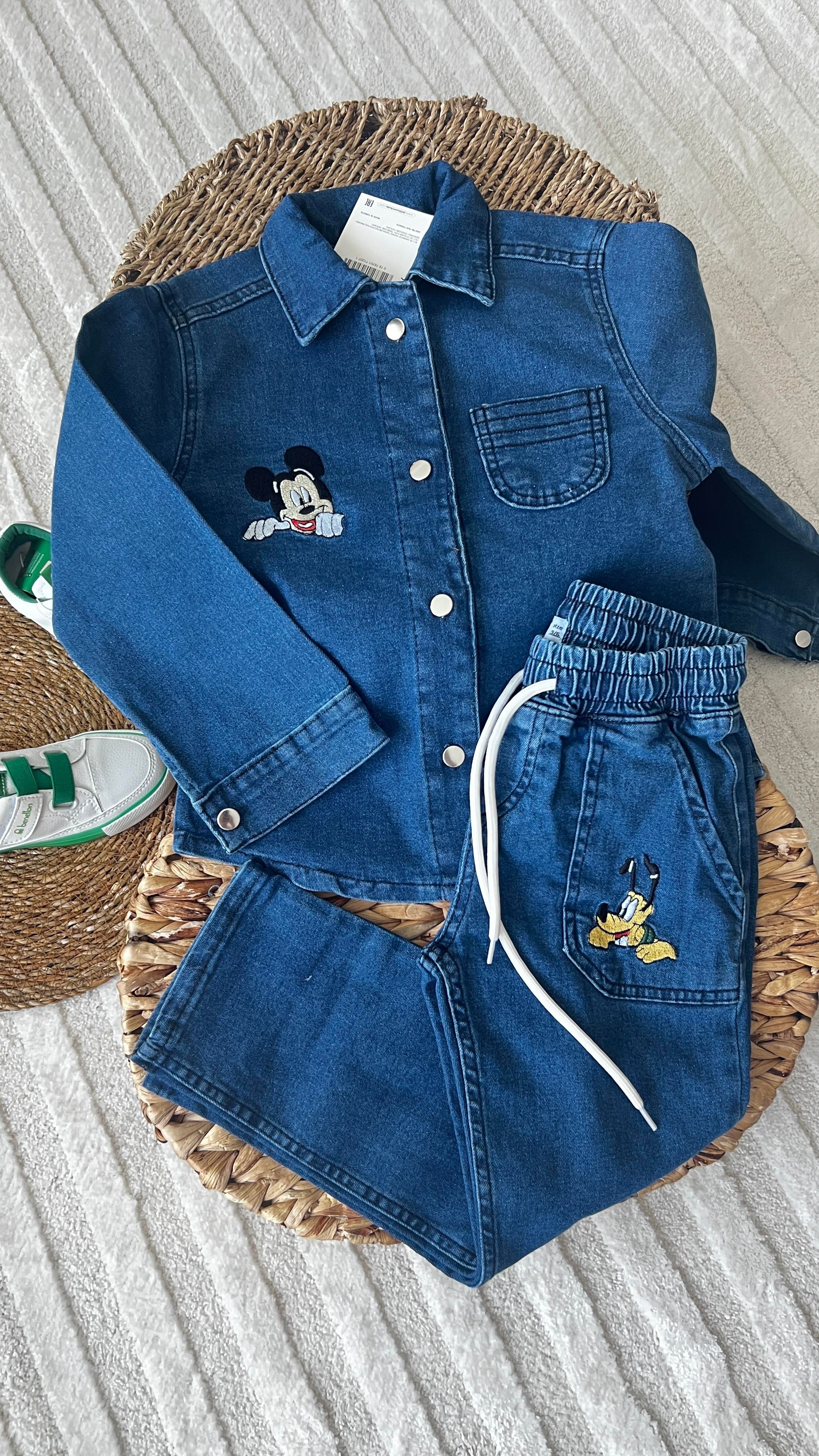 2 li Mickey denim takım 