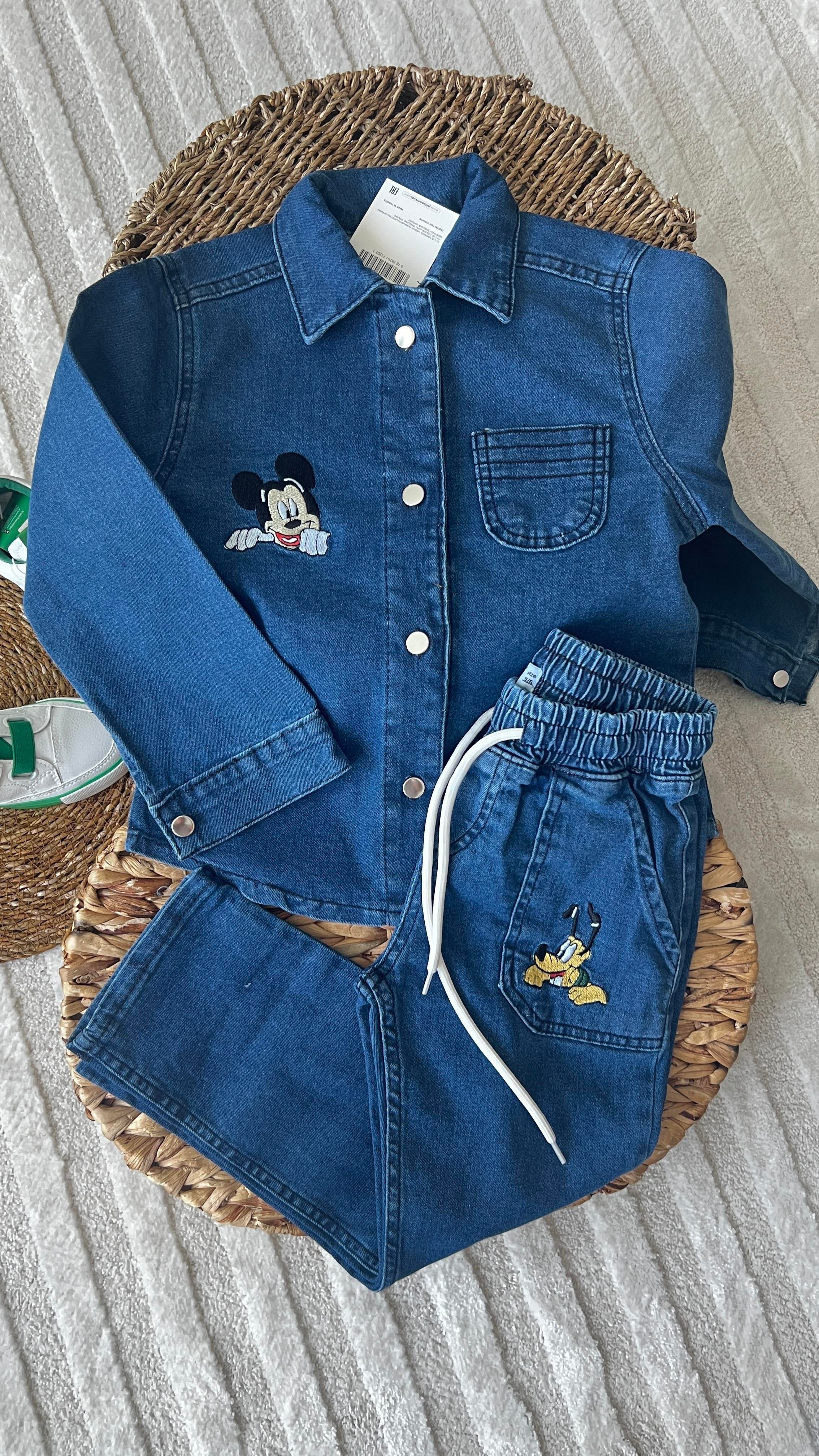 2 li Mickey denim takım 
