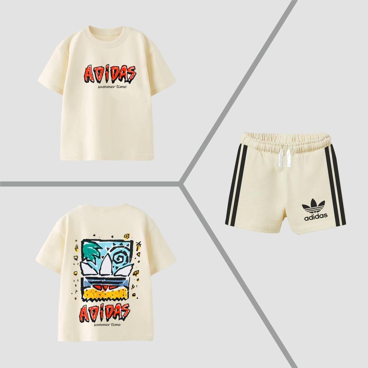 Adidas yeni krem şort takım 