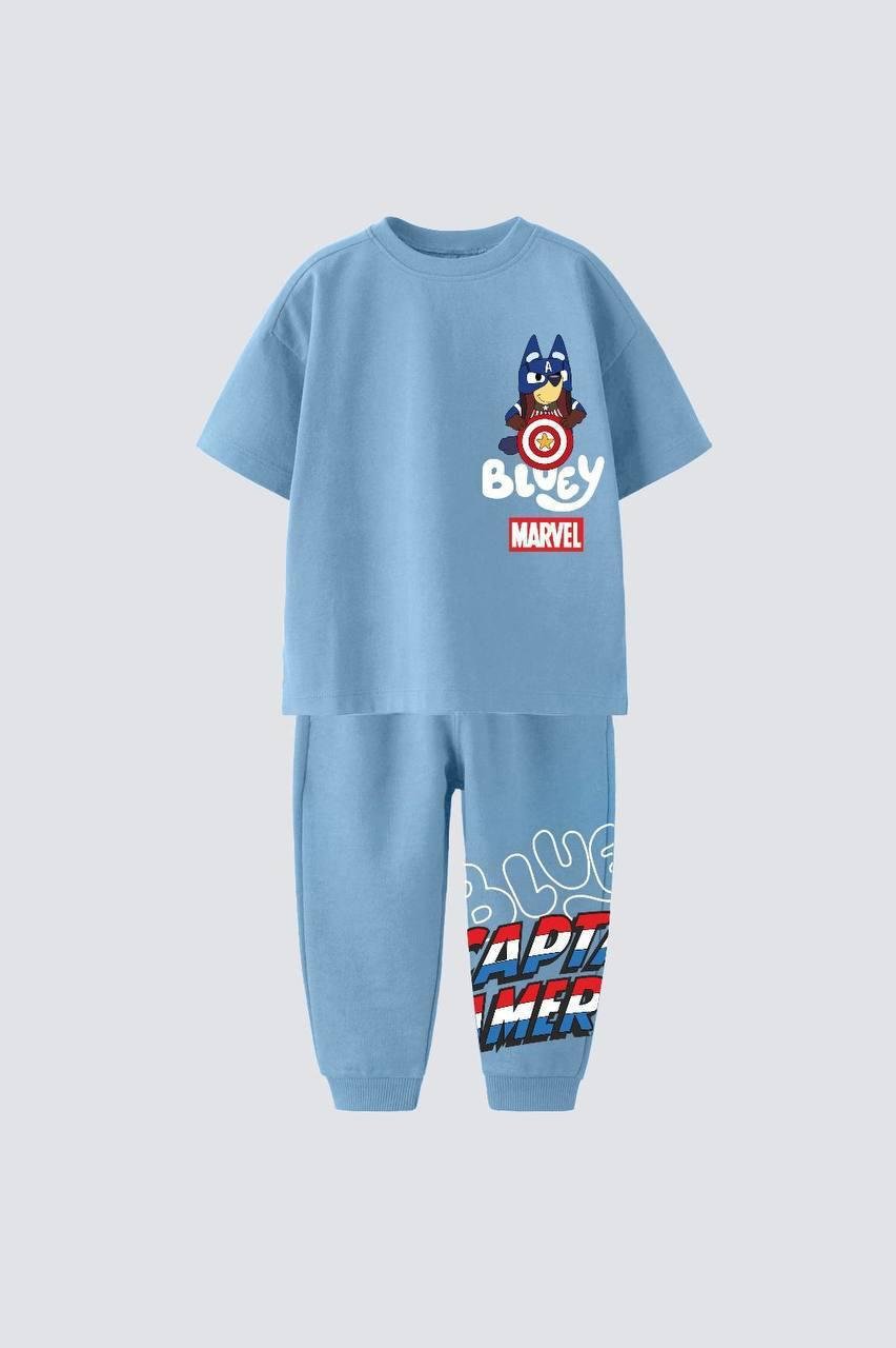 Bluey mavi marvel takım