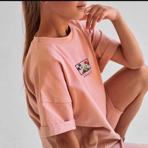 Disnep pembe kız şortlu takım 