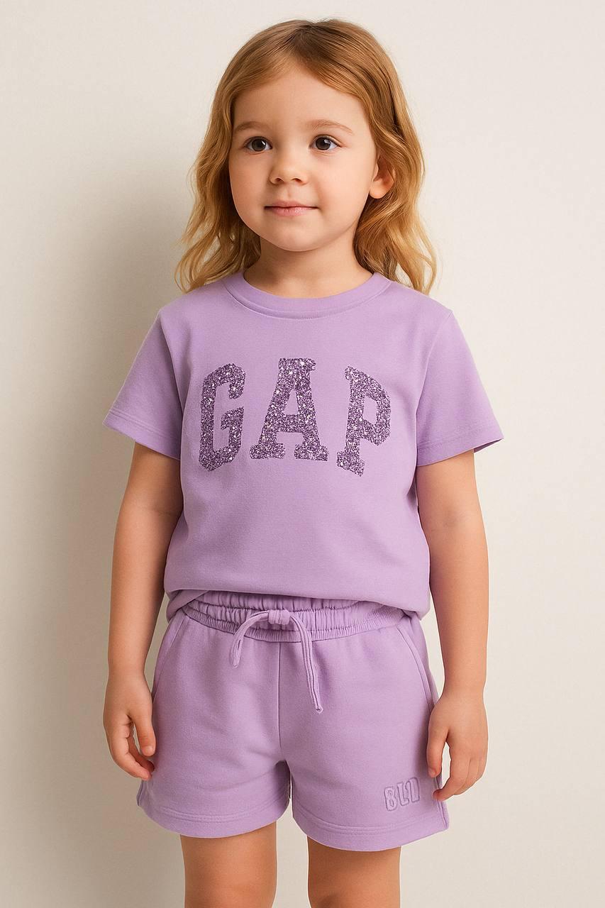Gap pullu kız şortlu takım lila