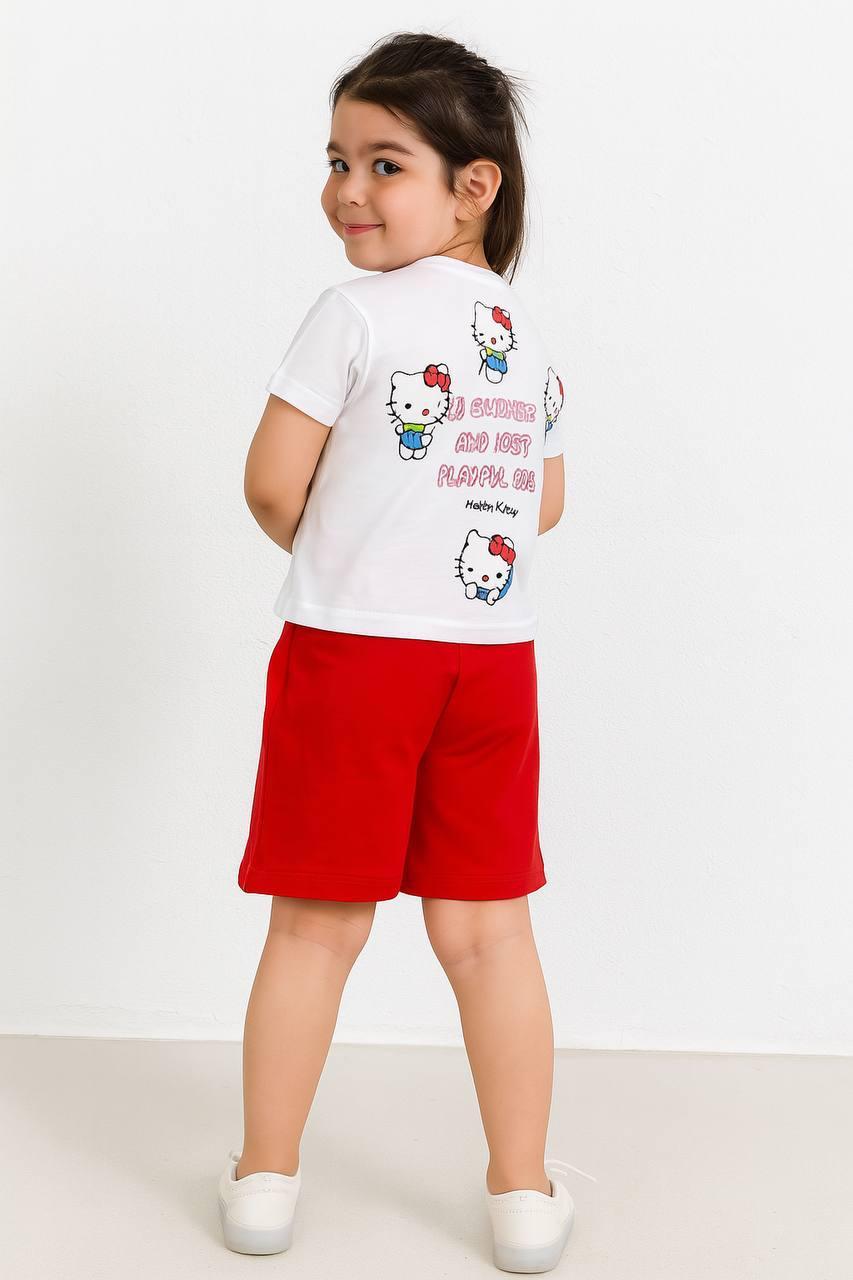 Hello kitty kırmızı şort takım 