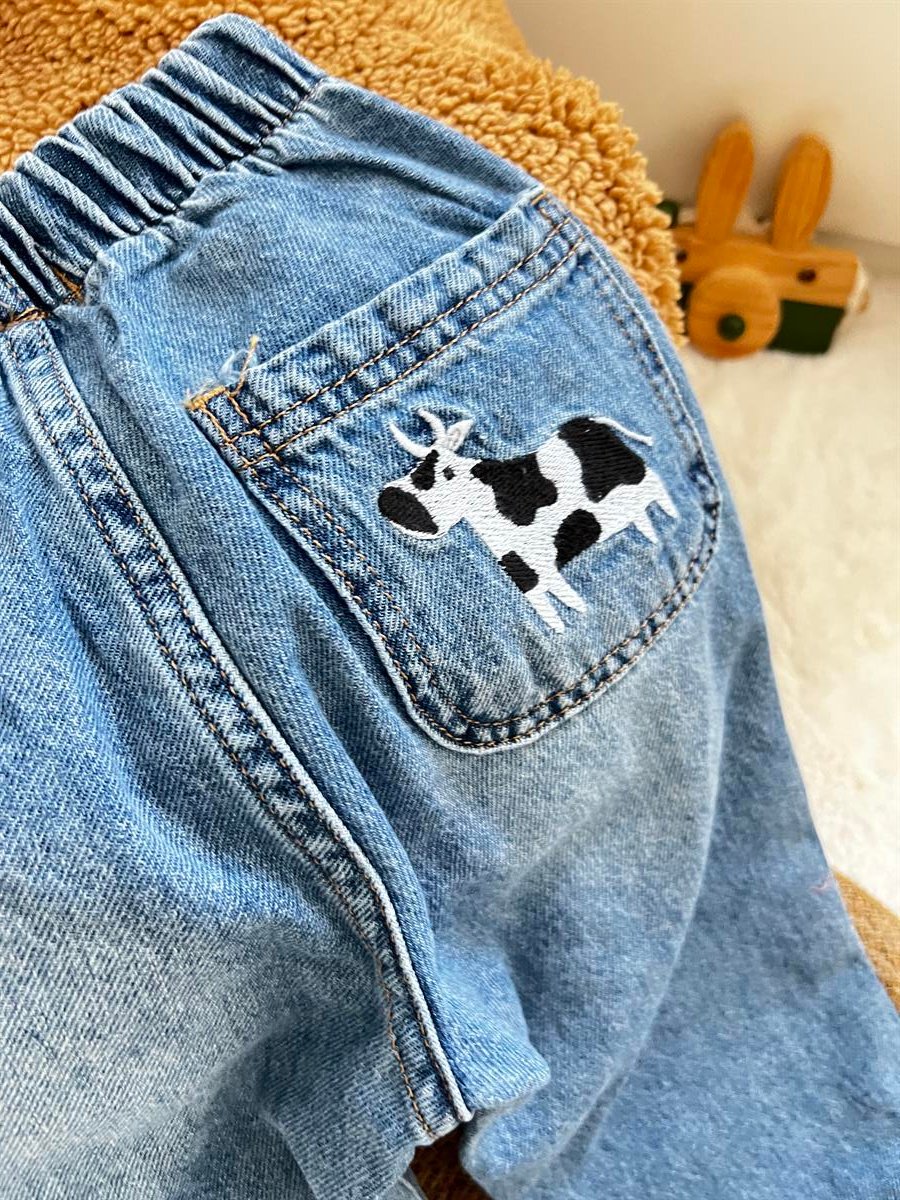 Jogger yamalı jean 