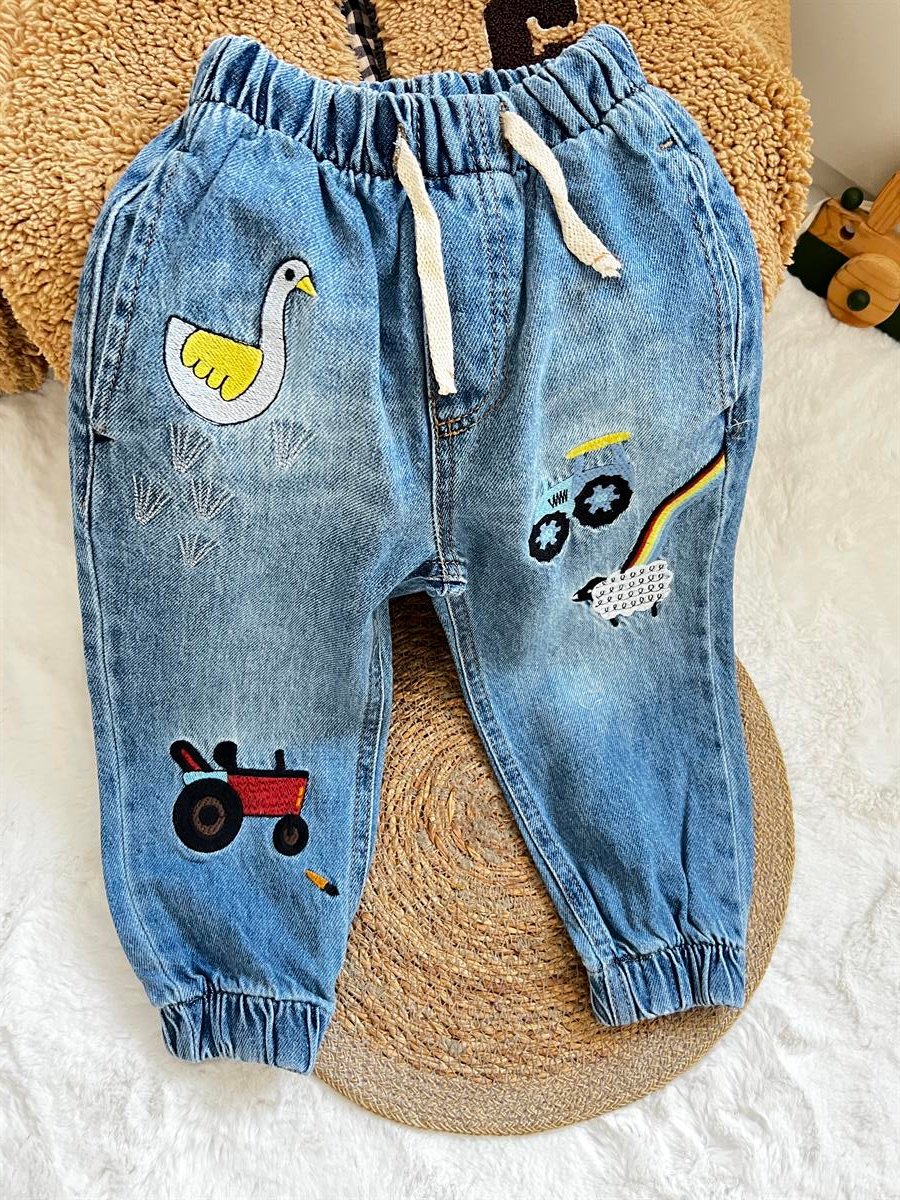 Jogger yamalı jean 