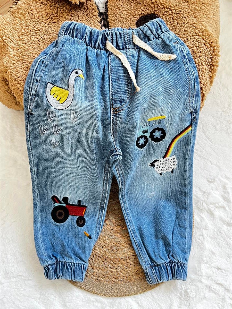 Jogger yamalı jean 