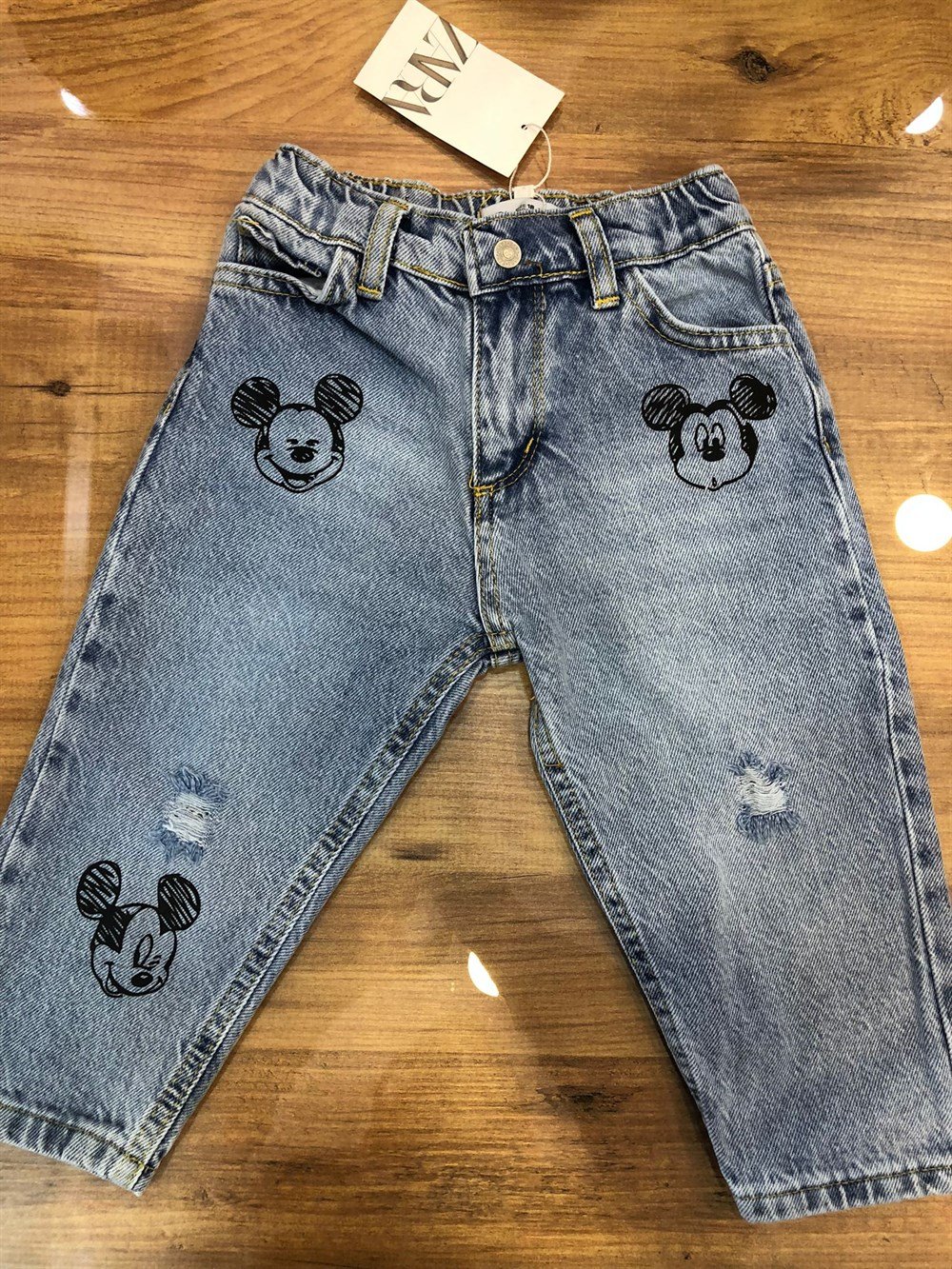 Mickey baskı jean 