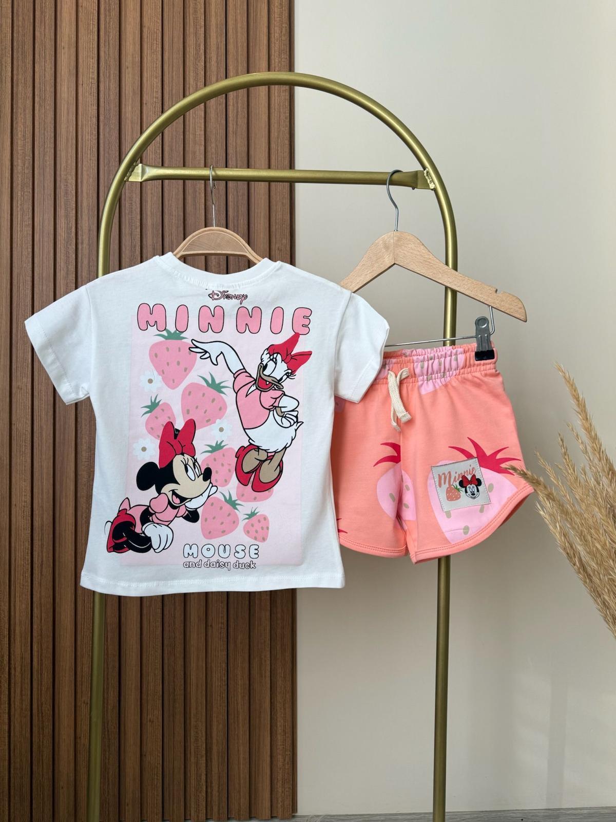 Minnie çilek şortlu takım