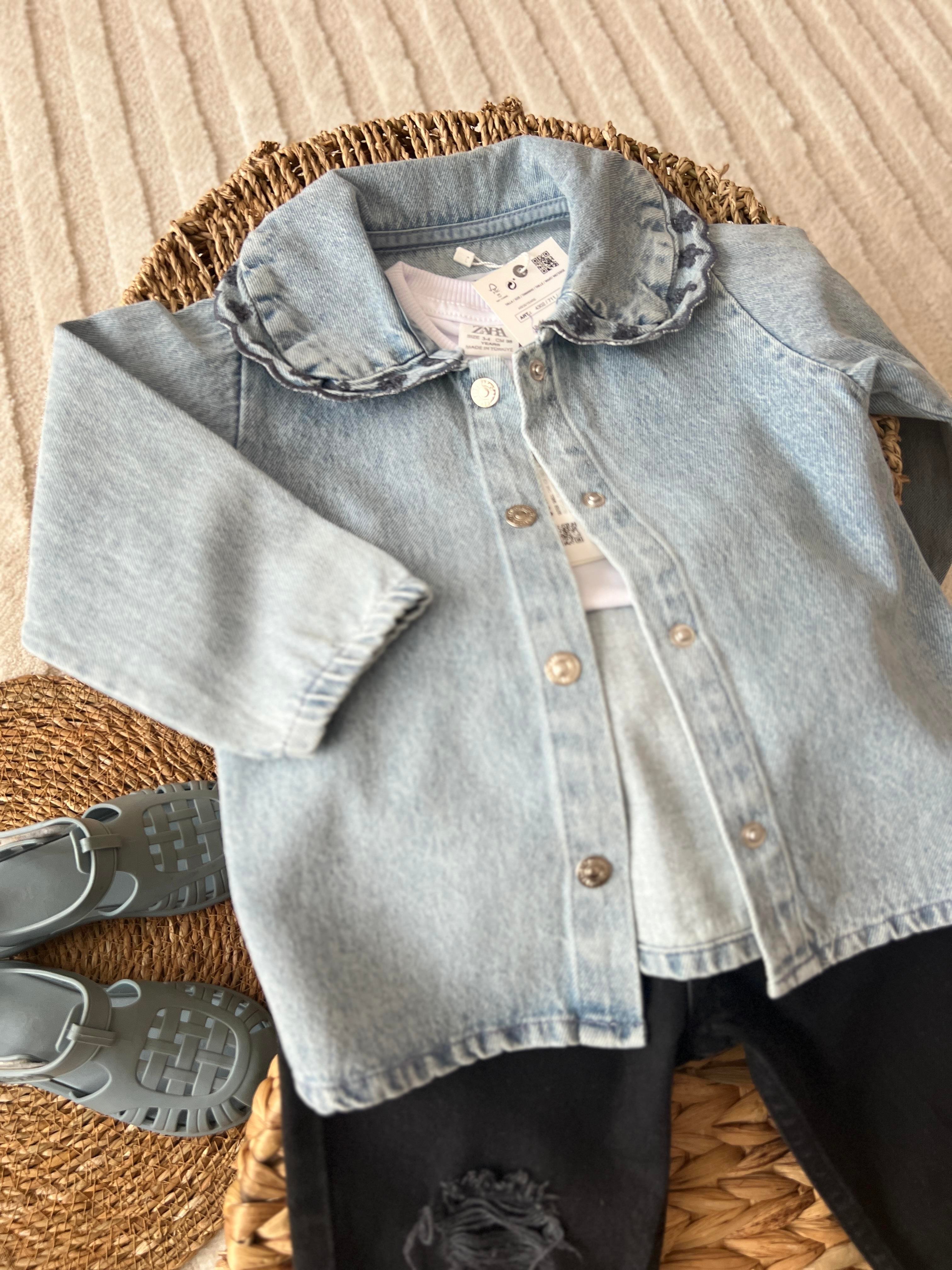 Nakış gömlek denim kumaş 