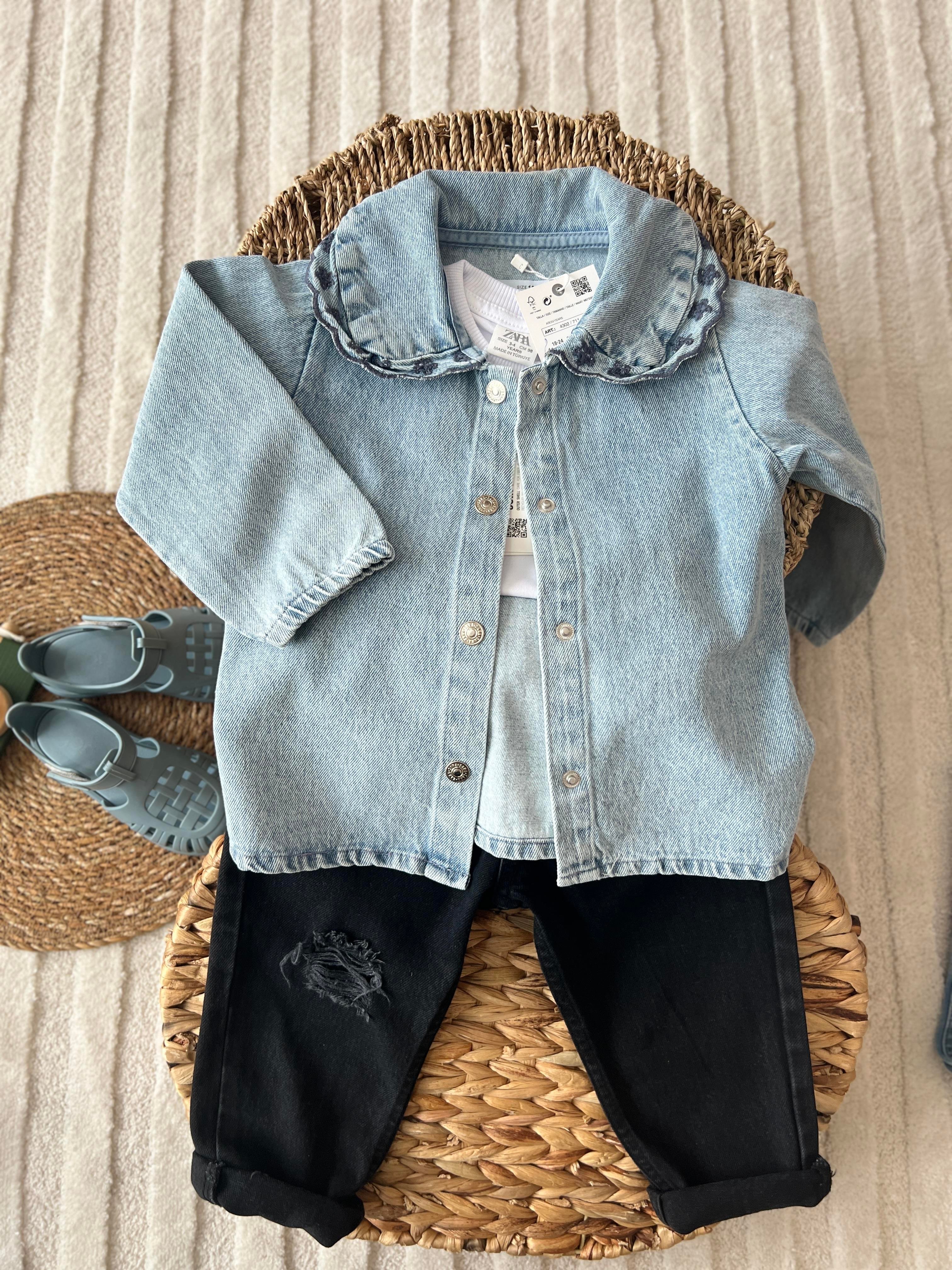 Nakış gömlek denim kumaş 