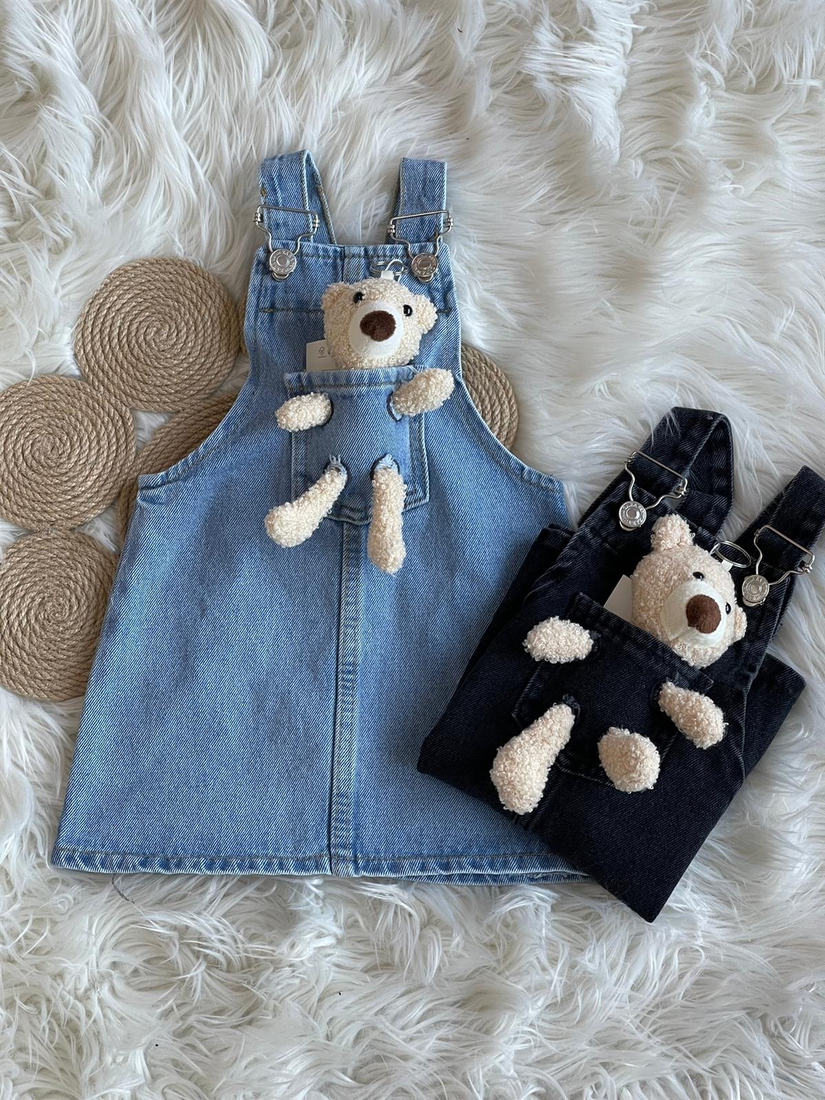 Peluş detay elbise 