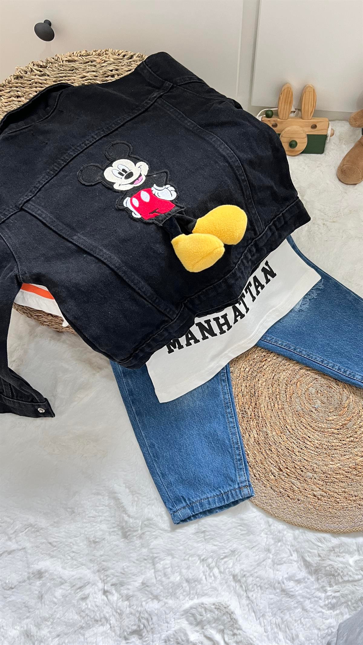 Peluş siyah ceket 