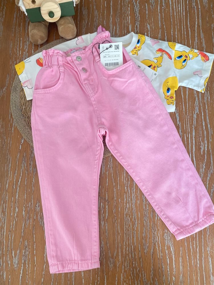 Pembe jean yeni 