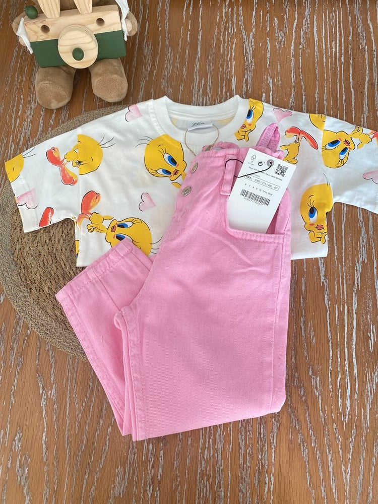 Pembe jean yeni 