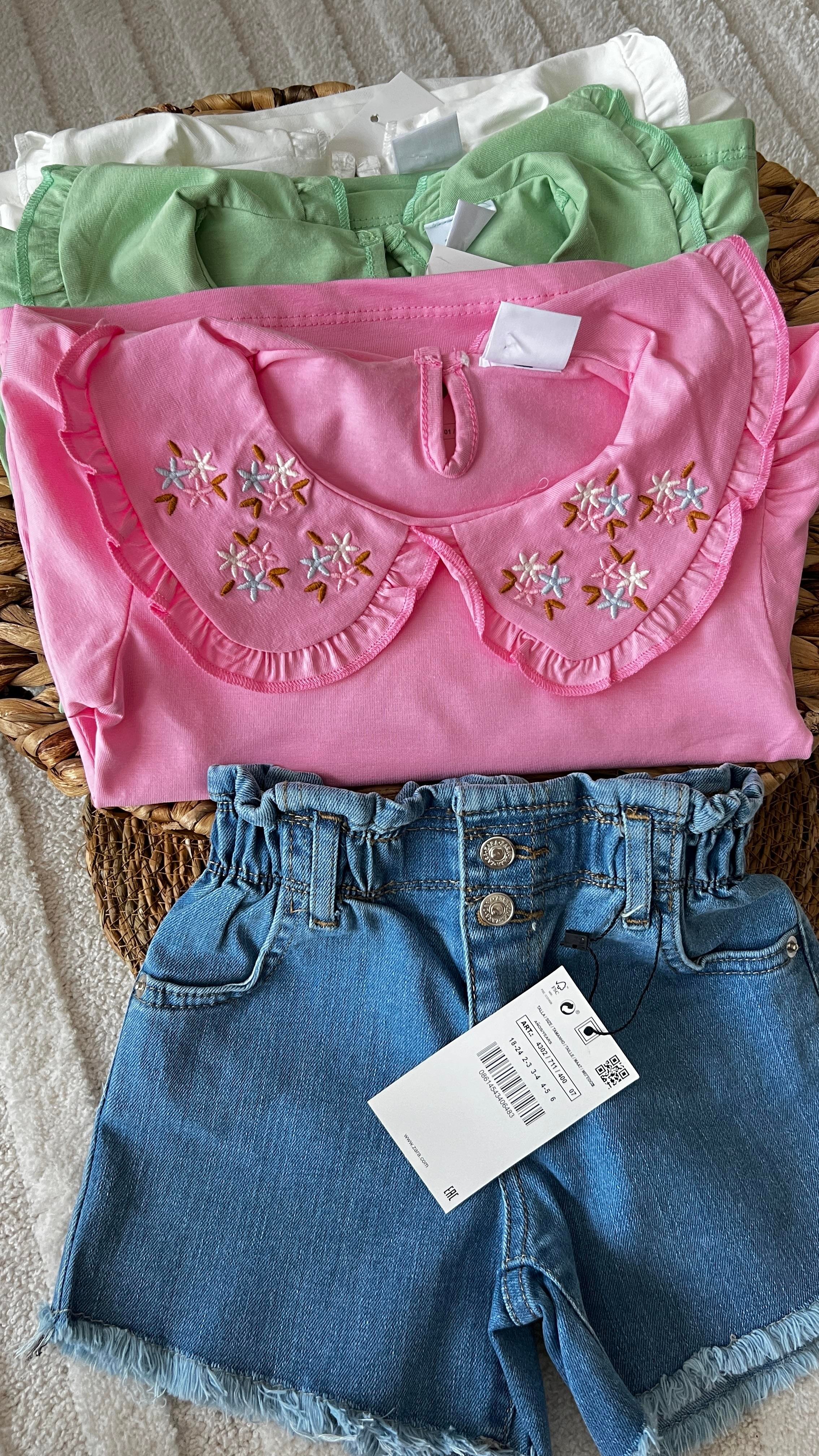 Pembe nakış bluz 